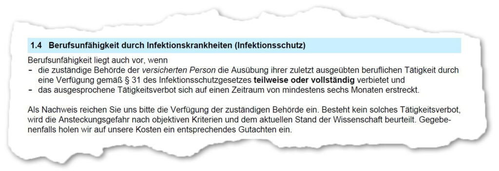 Gute Infektionsklausel